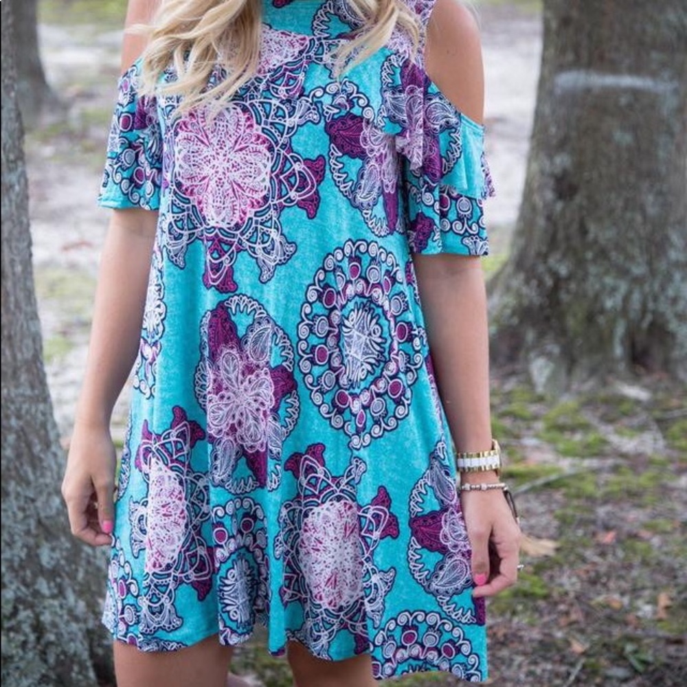 Teal paisley dress size large